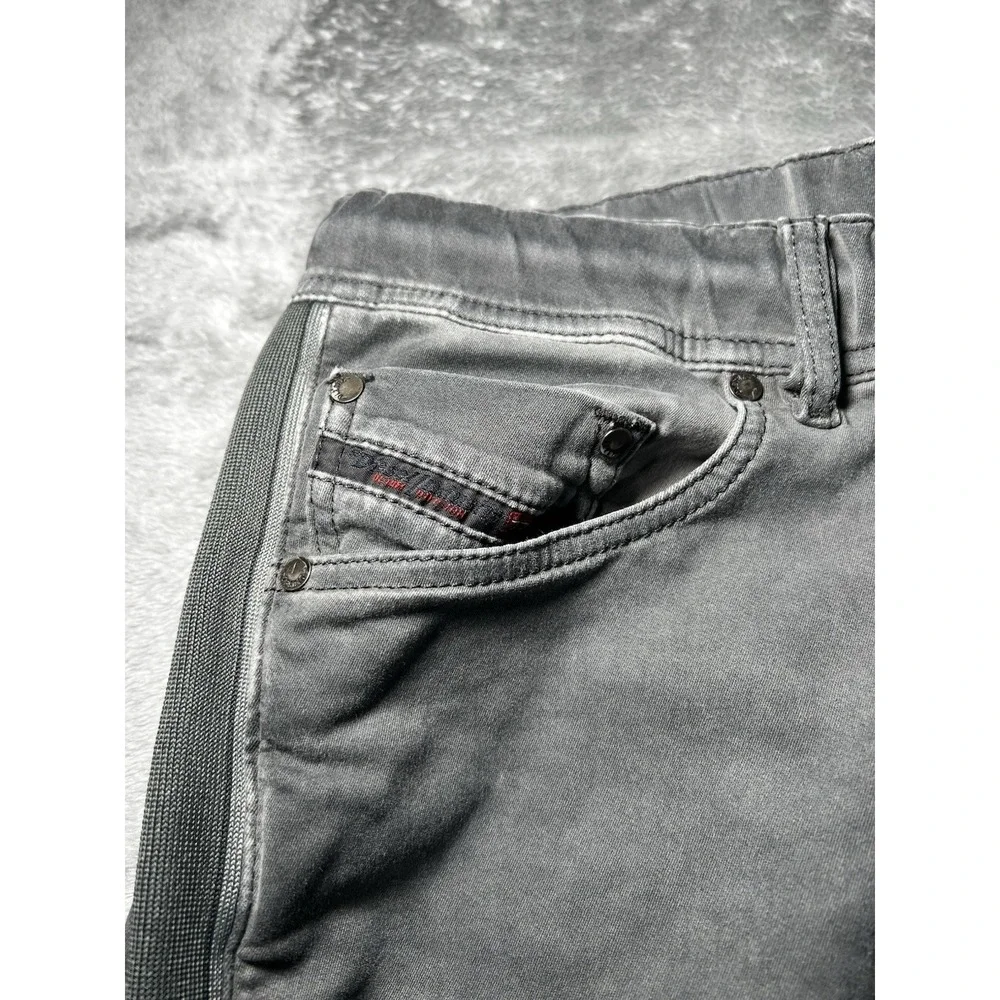 Diesel Pants Men Size 28 Narrot Denim Sweat Distressed Grey Jogger Made In Italy